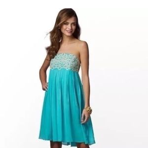 Lily Pulitzer 100% silk no straps Jillie dress